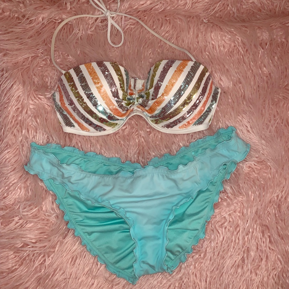 Victoria’s Secret rhinestone and turquoise bikini